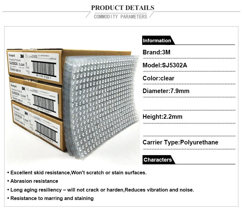 3 м резиновая bumpons средства ухода за кожей стоп 3 м клейкие точки бампер клейкие точки/резиновая Прозрачная Клейкая bumper3M SJ5302A 3000 шт./кор