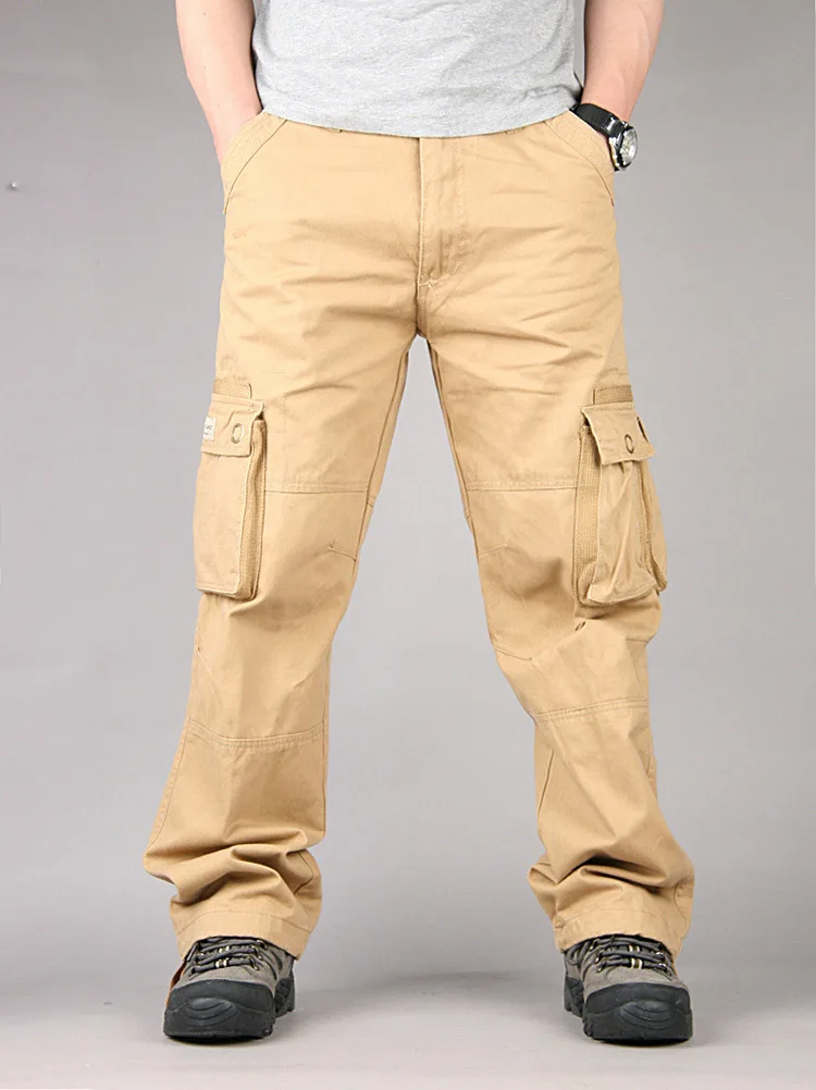Мужские брюки-карго, повседневные, с несколькими карманами, тактические, военные штаны, весна-осень, хлопковые, армейские, длинные брюки, Pantalon Homme