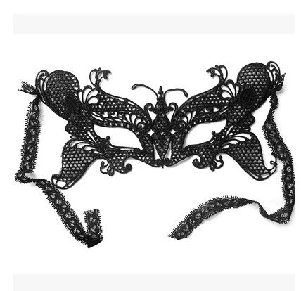 Nightclub queen! Sexy lingerie Black Lace Hollow Goggles Mask Catwoman uniform temptation