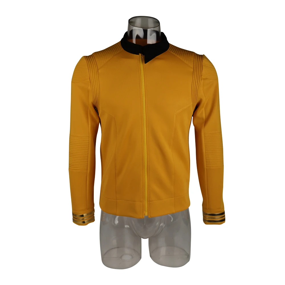 

New 1:1 Star Trek Discovery Season 2 Starfleet Captain Kirk Shirt Uniform Badge Costumes Men Adult Halloween Cosplay Costume