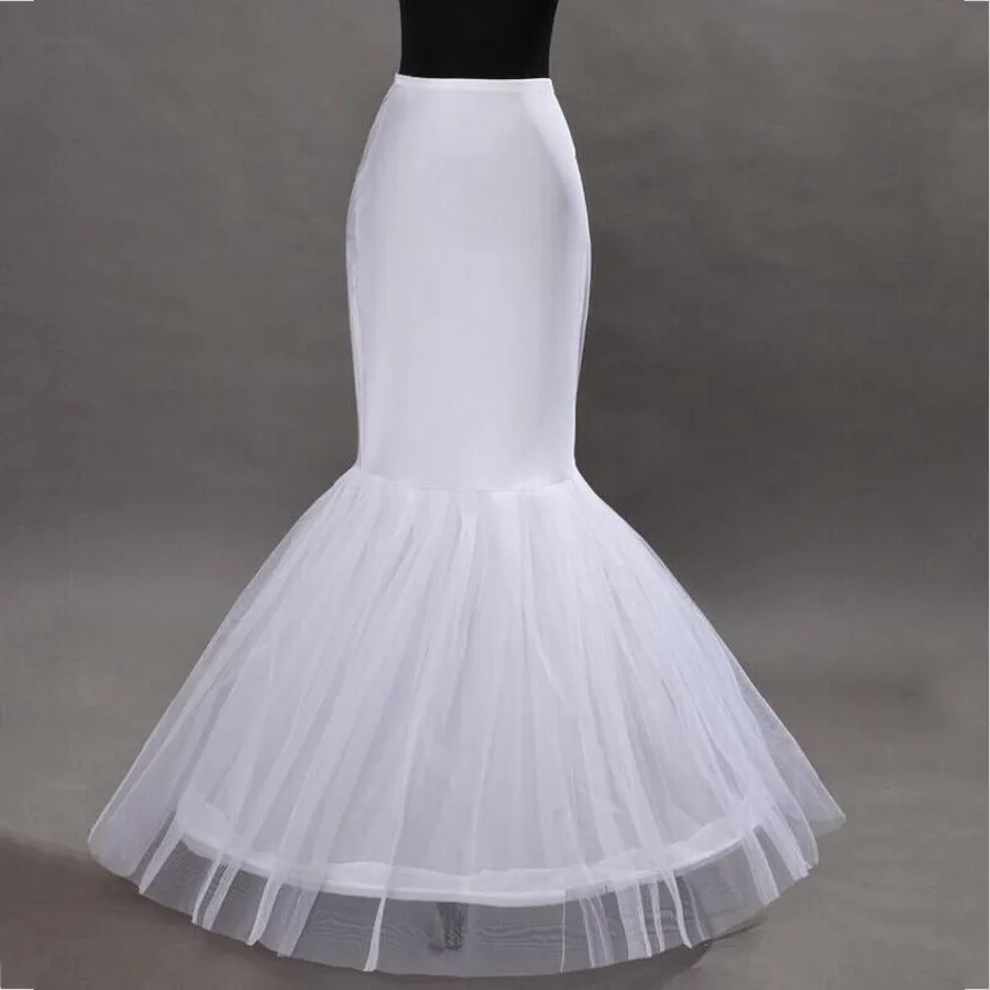 Wholesale Mermaid Petticoat 1 Hoop Bone For Wedding Dress Underskirt Crinoline Bridal Petticoat Cheap