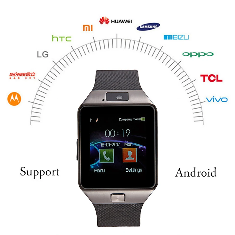 А DZ09 Мода Спорт Смарт часы Поддержка SIM TFCard Для телефона Android Smartwatch человек Камера