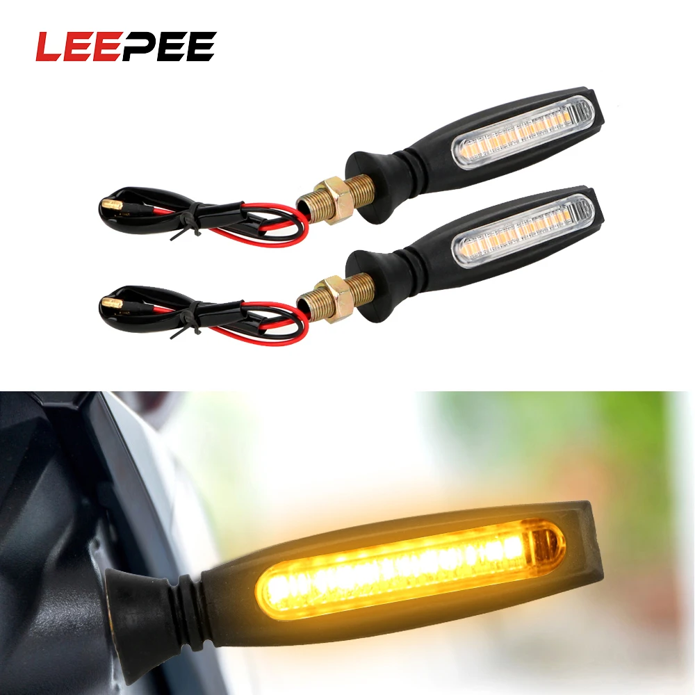 1 Pair Flashing Moto Tail Brake Lights Motorcycle Turn Signal Lights