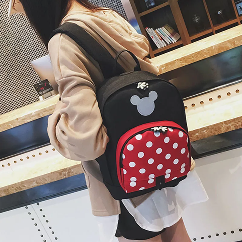 Mummy Fashion Nappy Backpack Bag Large Cartoon Women Outdoor Multifunctional Baby care Mochila Mickey Cute Dot Diaper Bag T0715 (2)