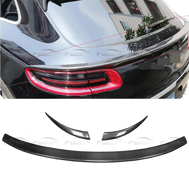 

For Porsche Macan 2015 2017 Car Styling Carbon Fiber Rear Trunk Spoiler Boot Lip Splitter