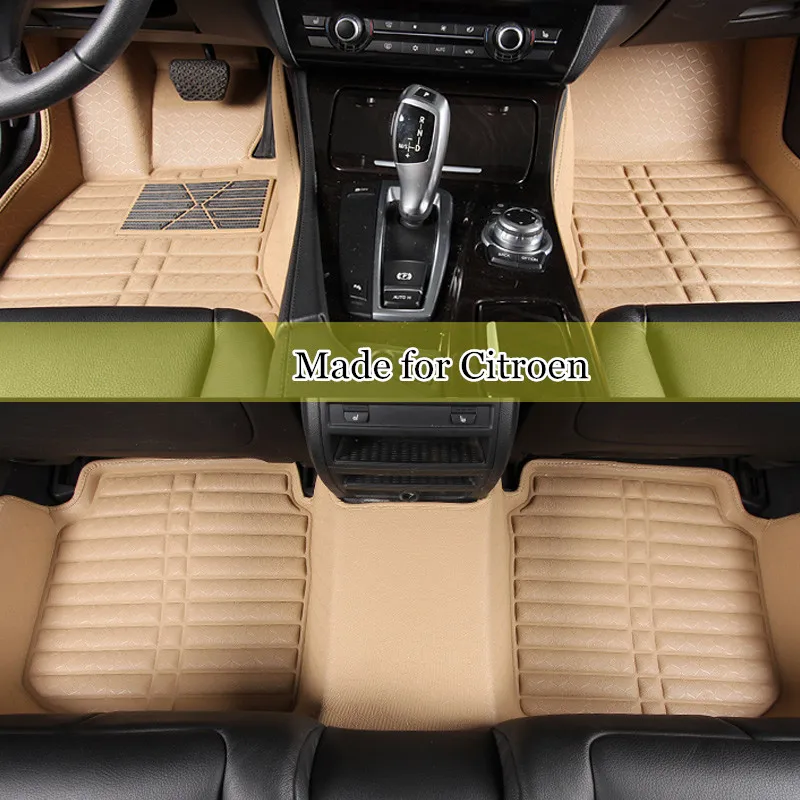 Double Layer Car Floor Mats For Citroen C5 Air Cross Picasso C4 C elysee DS5 DS6 Leather Coil Double Layer Car Floor Mats For Citroen C5 Air Cross Picasso C4 C elysee DS5 DS6 Leather Coil