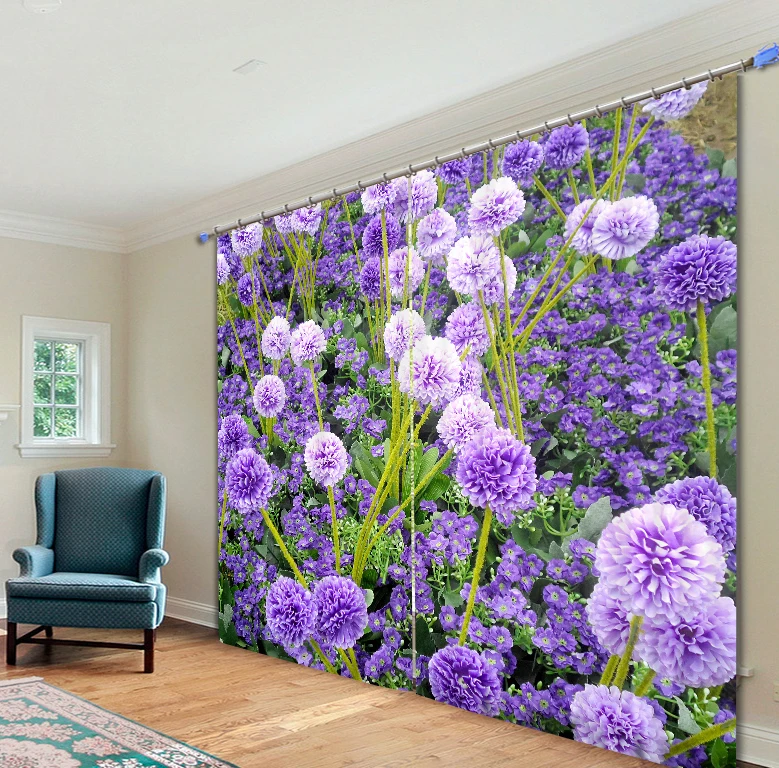 Beautiful Floral Printing 3D Blackout Curtains For Living room Bedding