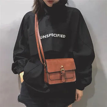 

HTNBO Shoulder Bag New High Quality Girls Fashion Vintage Style PU Leather Crossbody Messenger Bucket Small Handbag for Women