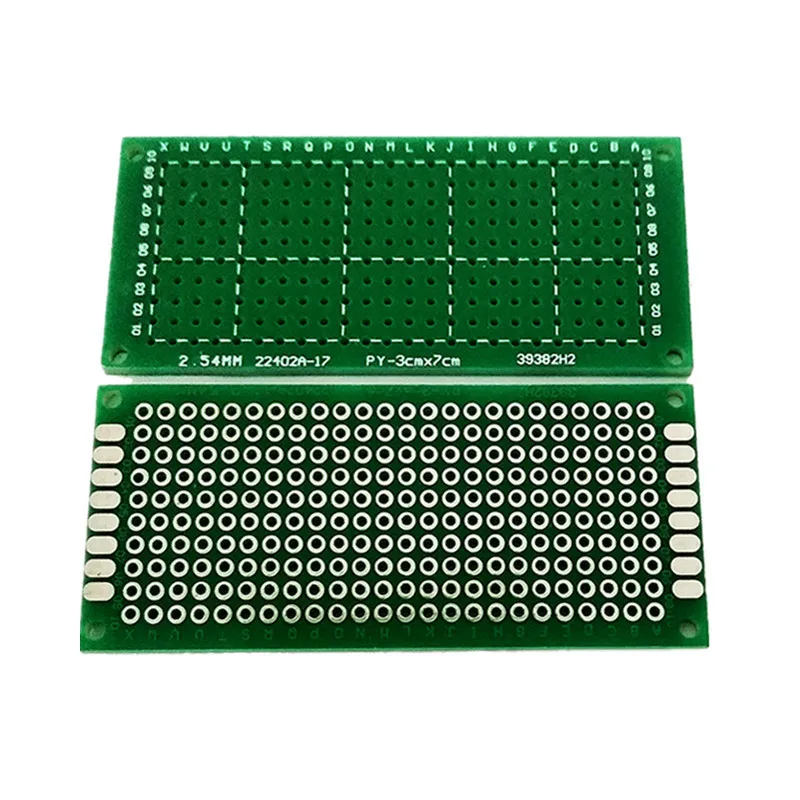 

10pcs 3x7cm 3*7cm Single Side Prototype pcb Breadboard Universal for Arduino 1.6mm2.54mm Practice DIY Electronic Kit Tinned