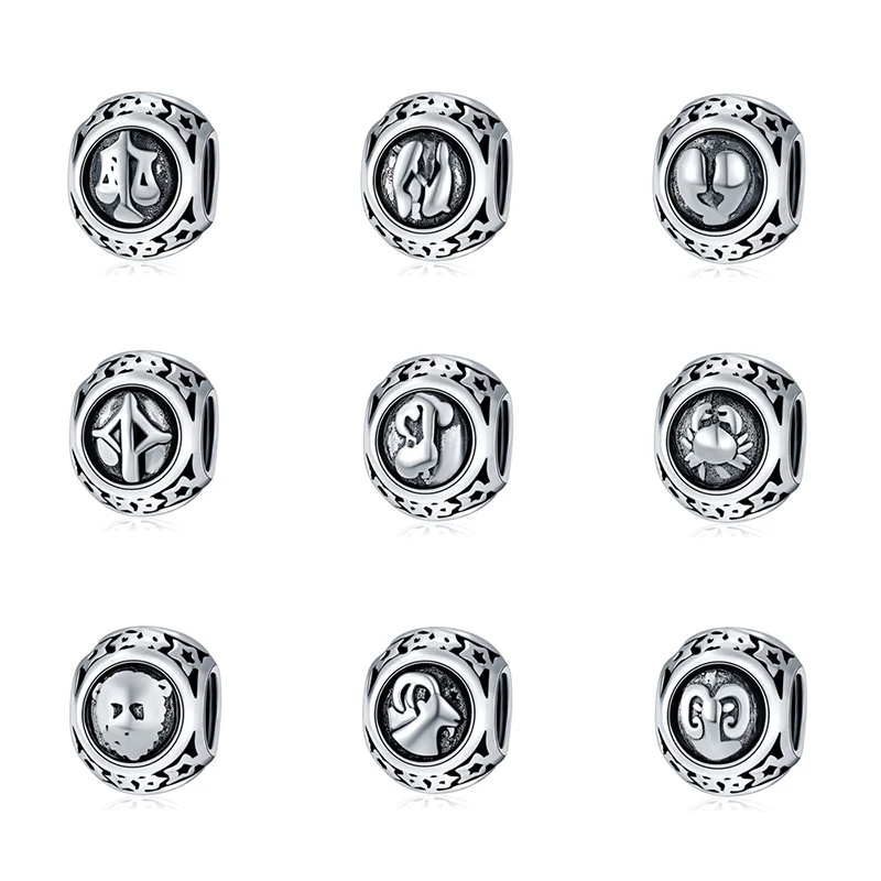 

Fashion Original Alloy Charms Fit Pandora Bracelet Star Zodiac Constellation Beads For Jewelry Making Wholesale Bead Charm 2019