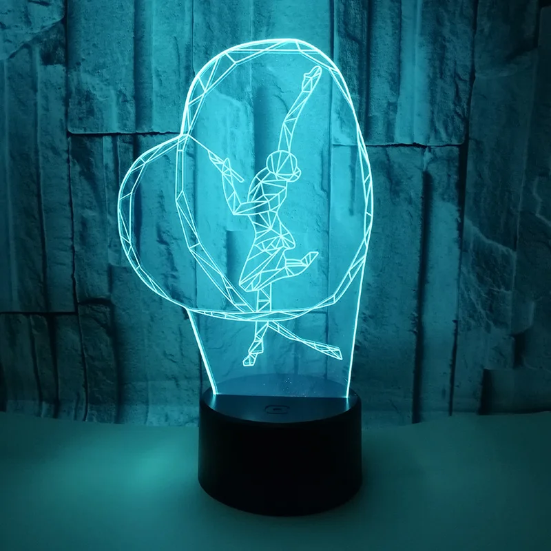 

3D Art Gymnastic 7 Color Led Night Light USB Charging Table Lamp LED Touch Control Lights Lamp