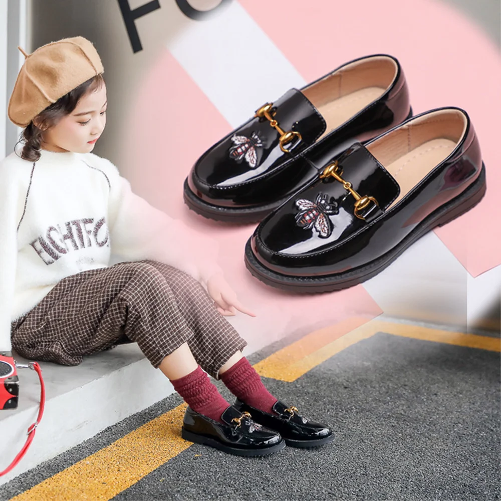 2018 Spring Children kids boys Shoes genuine leather Shoes black autumn Boys School Uniform Dress Shoes Casual Oxfords Wide Fit