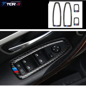

car styling For BMW F20 F21 F30 F34/ 1 Series 2 Series 3 Series gt Carbon fiber window lift panel accessories car stickers 3D