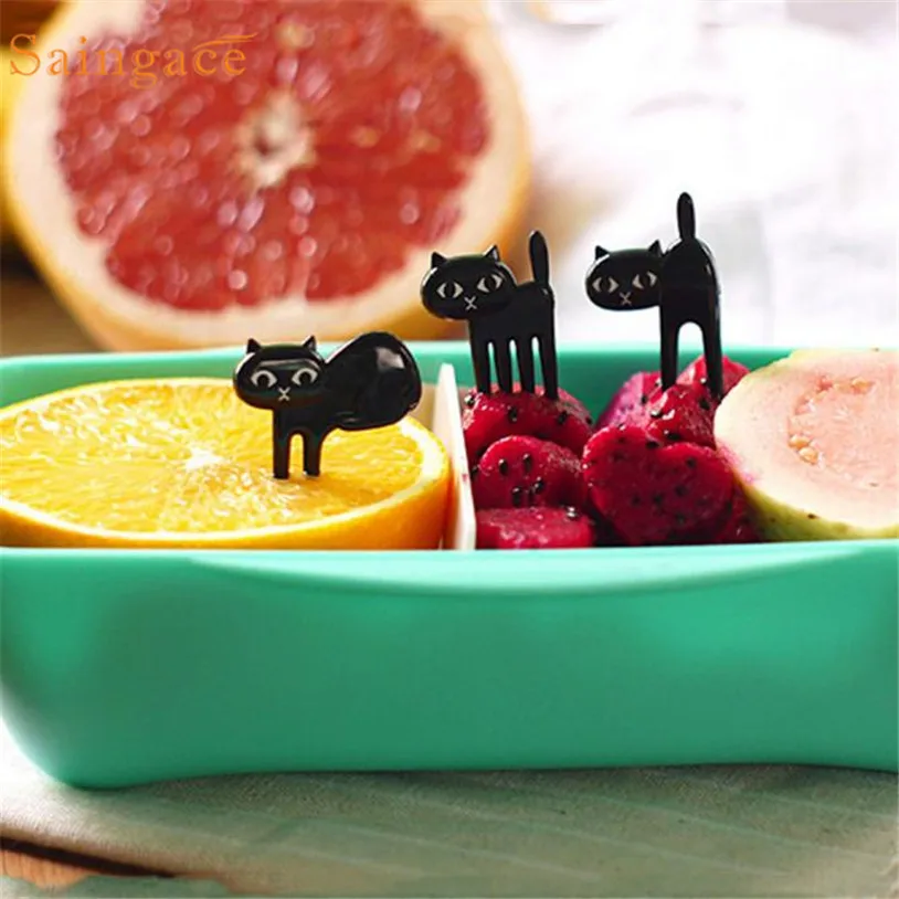 

Cat Fruit forks Saingace 6PCS/1Set Fruit fork / cute cartoon baby fork / kitten easy decoration sign