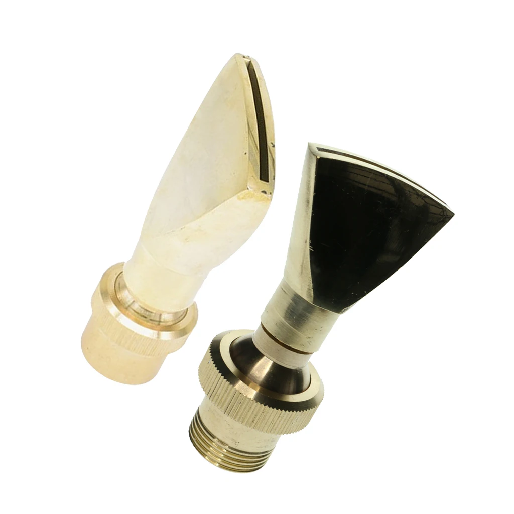 2Pcs Brass 2Pcs Fan Shape Spring Fountain Pond Nozzle Sprinkler Spray Head Home Garden Watering Irrigation Accessories