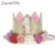 JOY-ENLIFE Flower Crown Newborn Headband Gold Birthday Crown 1 2 3 Year Number Priness Style Birthday Hat Baby Hair Accessory