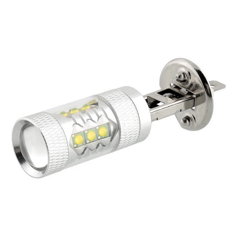 

High quality 2pcs 80W H1 16SMD LED Fog Tail DRL Car Headlight Lamp Bulb Super Bright