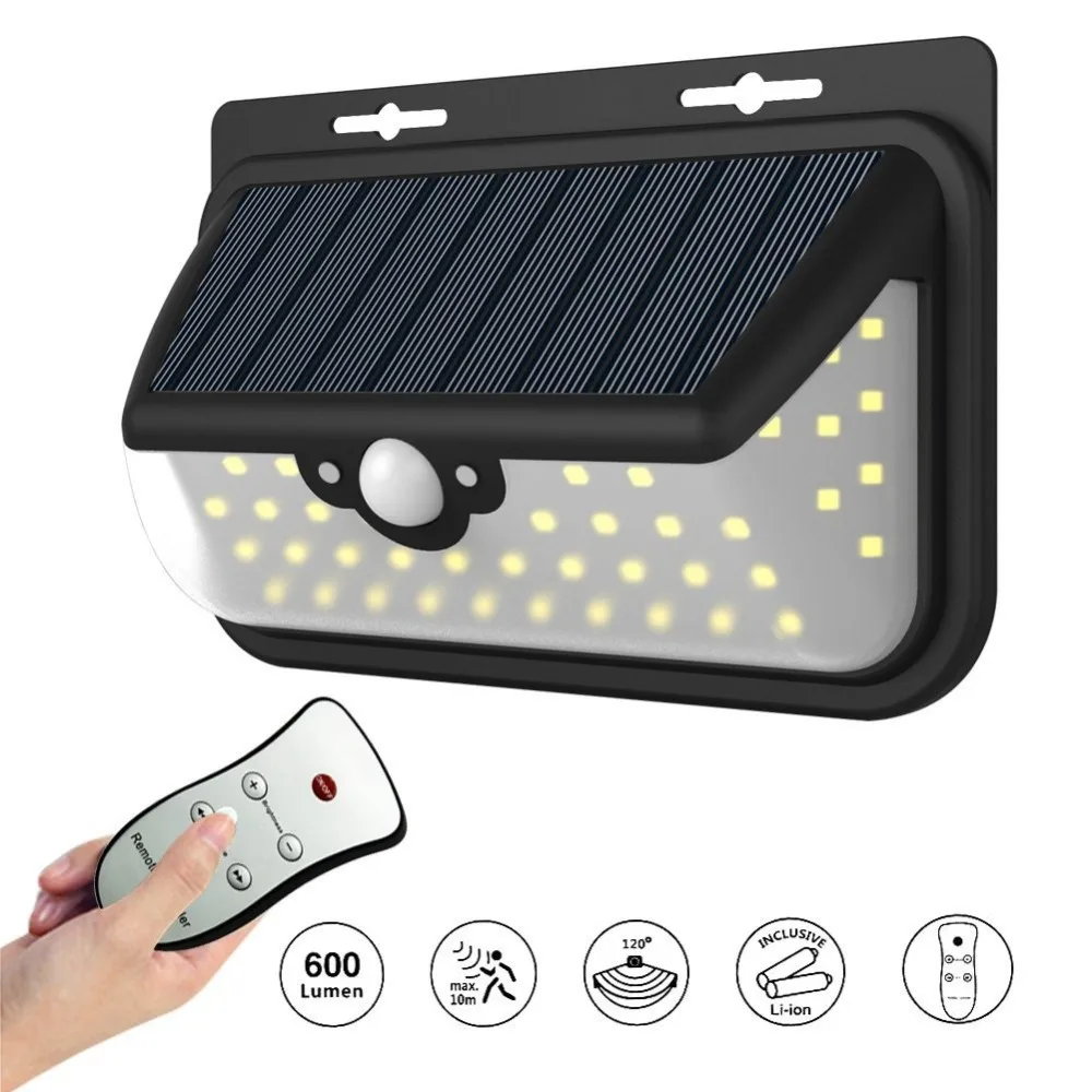 3Modes Remote control 68LED Motion Sensor Solar power wall Light outdoor Waterproof with 180