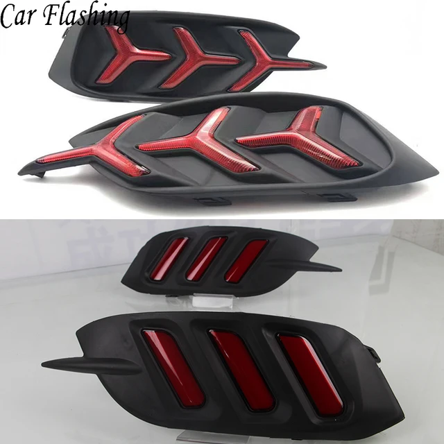 2Pcs 12V Led rear driving lights for Honda Civic 10th 2016 2017 2018 Brake Lights rear bumper lamp warning light signal 1