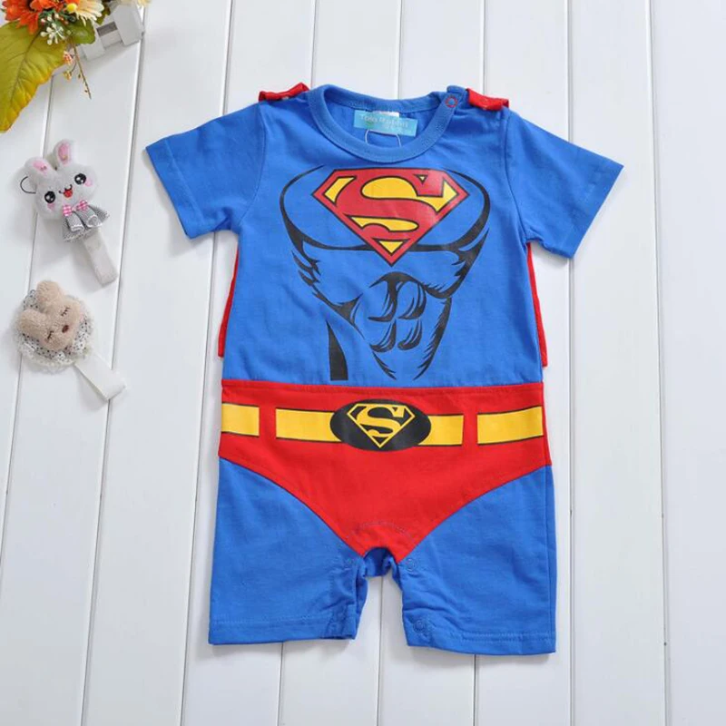 

Newborn Bebe Anime Superman Clothes Suit Infant Romper For Boys Girls Cotton Onesie Costume Outfit Loose Soft Summer Jumpsuit