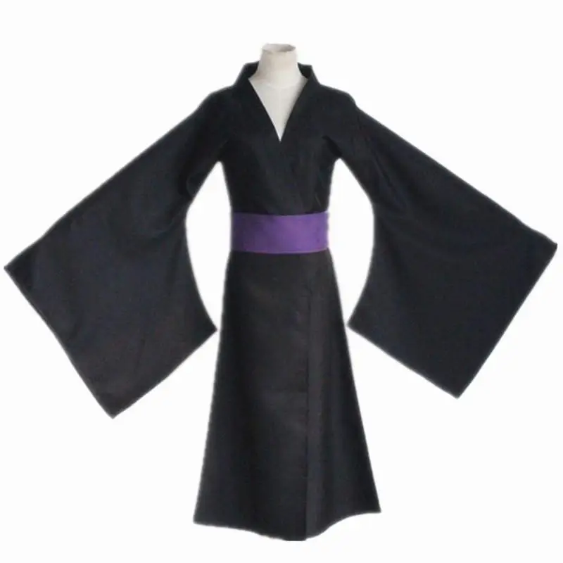 

Black Men Anime Warrior Cosplay Costumes Japanese Traditional Kimono Samurai Clothing Halloween Love Live Performance Clothes