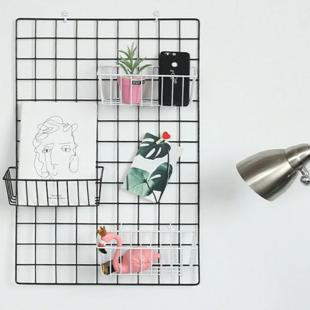 

New Decor Rack Wall Storage Hanging Basket Shelf Holder Home Organizer Durable Hanging Wire Under Shelf Rack