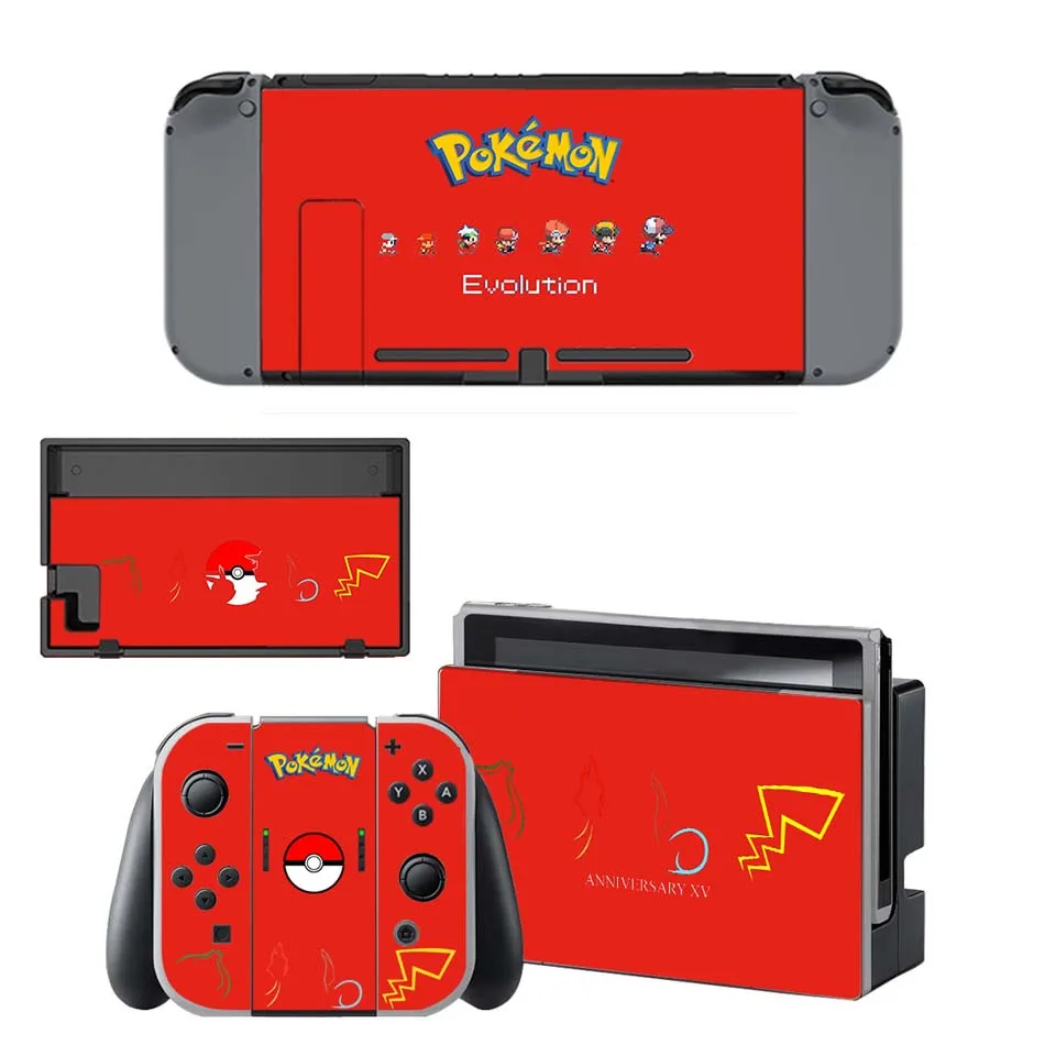 Nintend Switch Console+ Joy-Con Controller Vinyl Skin Sticker Set for Pokemom Protective Skins for NS Switch