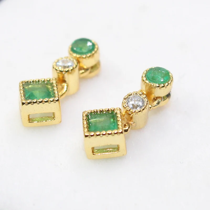 Серьги подвески из серебра 925 пробы с натуральным изумрудом|drop earrings|jewelry earringsjewelry