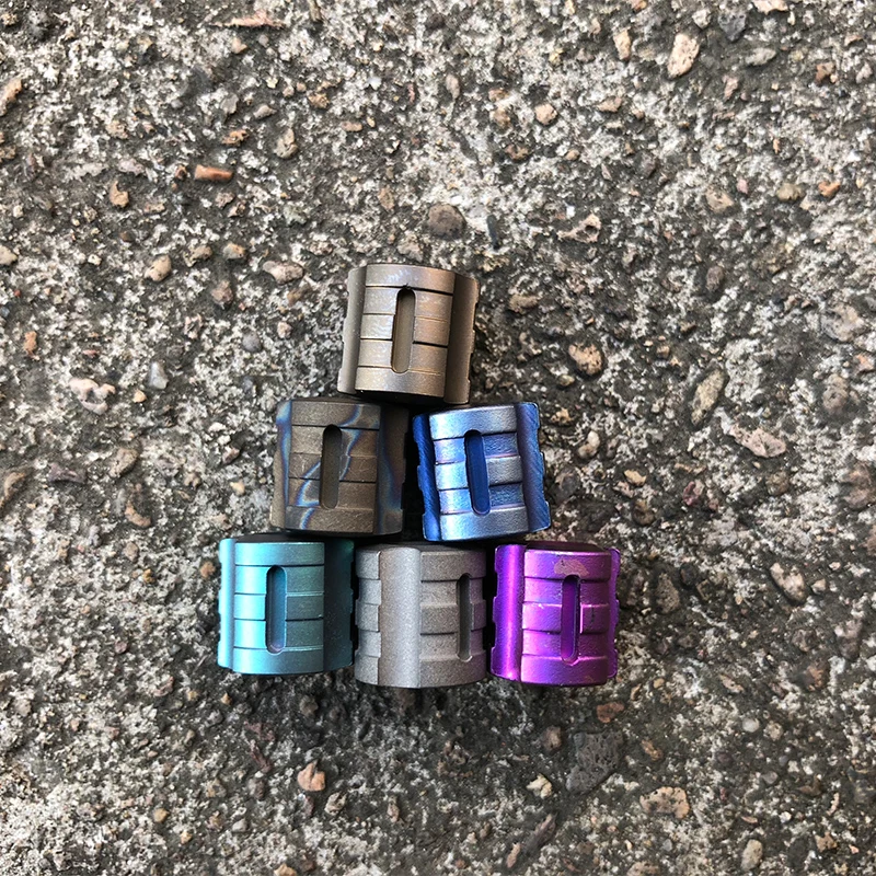 Titanium Alloy Knife Beads EDC Multi Tools Paracord Can Fits Tritium Gas Tube Knife Lanyard