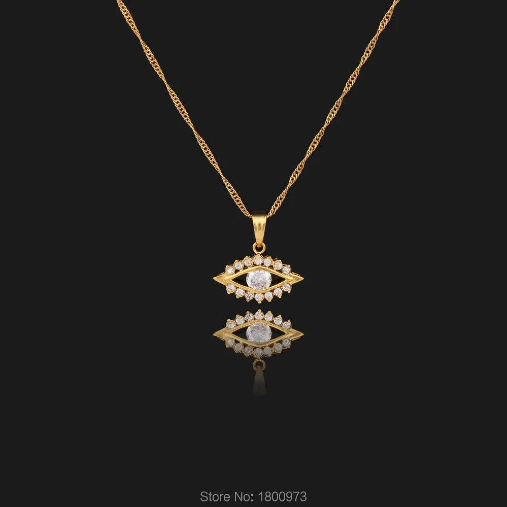 

. Gold Color Fashion Jewelry Men Women Necklace, Exquisite Zircon Necklace & Pendant Evil Eye Trendy Turkey Jewelry