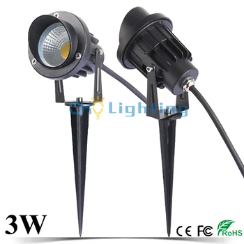 

10pcs/lot Outdoor IP65 COB 12V AC85-265V 3W Spike Yard LED Garden Landscape Light