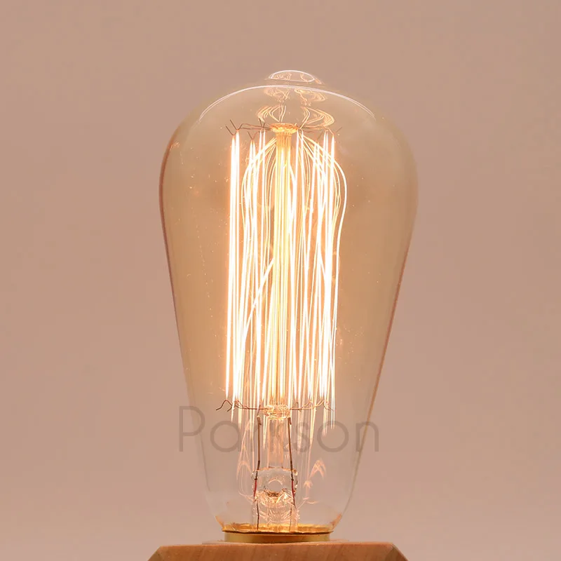 Лампа Эдисона, лампада, Ретро лампа E27, 220 В, 40 Вт, St64, Edison лампочки с ампулой, винтажный светильник накаливания, лампа, Рождественский светильник, ing светильник - Цвет: ST64 Filament