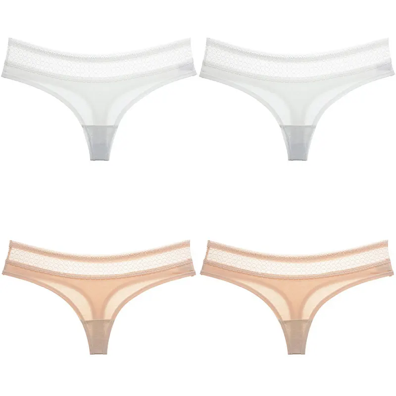 2 white 2 skin BZEL повседневные женские стринги, женское нижнее белье, кружевные женские хлопковые трусы, дышащие женские стринги с низкой талией, Прямая поставка - Цвет: 2 white 2 skin