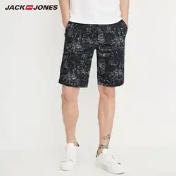 JackJones мужские весенние узорные прямые брюки повседневные льняные шорты E | 218215510