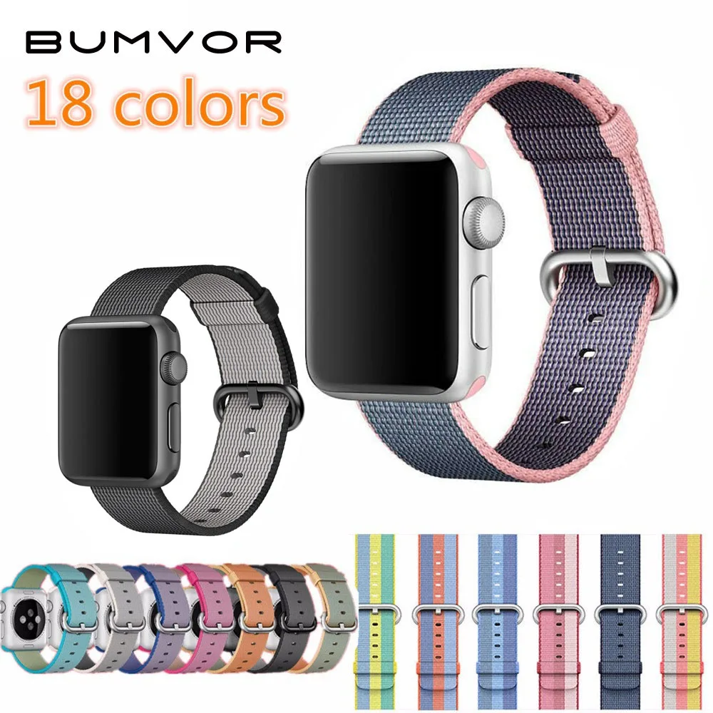 Lote con 10 piezas correa de tela con hebilla para Apple Watch series