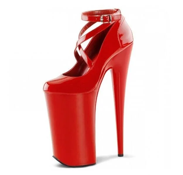

Sexy Red Patent Leather Pumps Women Shoes Super High Platform 20CM Women Sexy Stiletto Heels Party Dress Shoes Night Club Shoes