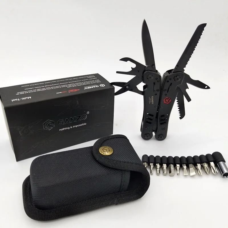 Acampamento ao ar Faca de Sobrevivência Ganzo Multitool Livre Pesca Caminhadas Alicate Dobrável Ferramentas Edc Multifuncional Chave Fenda G301b 12 Ferram. atividade ar livre