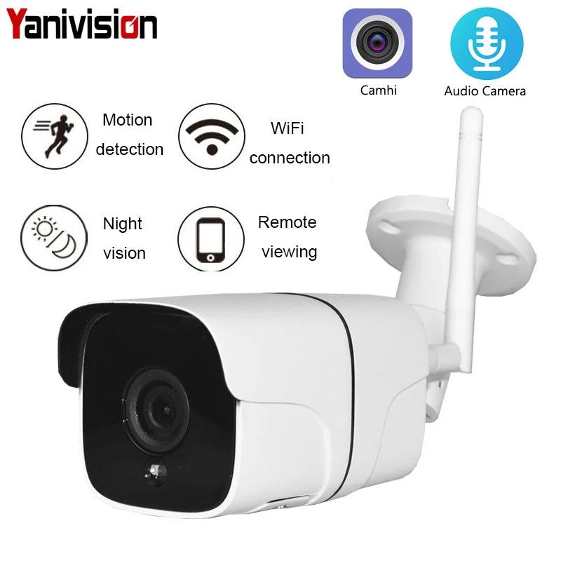 

HD 1080P Wireless SD Card Slot Audio Camera 2.0MP wifi Security Camera IR Night Vision Metal Waterproof Outdoor ONVIF P2P Camhi