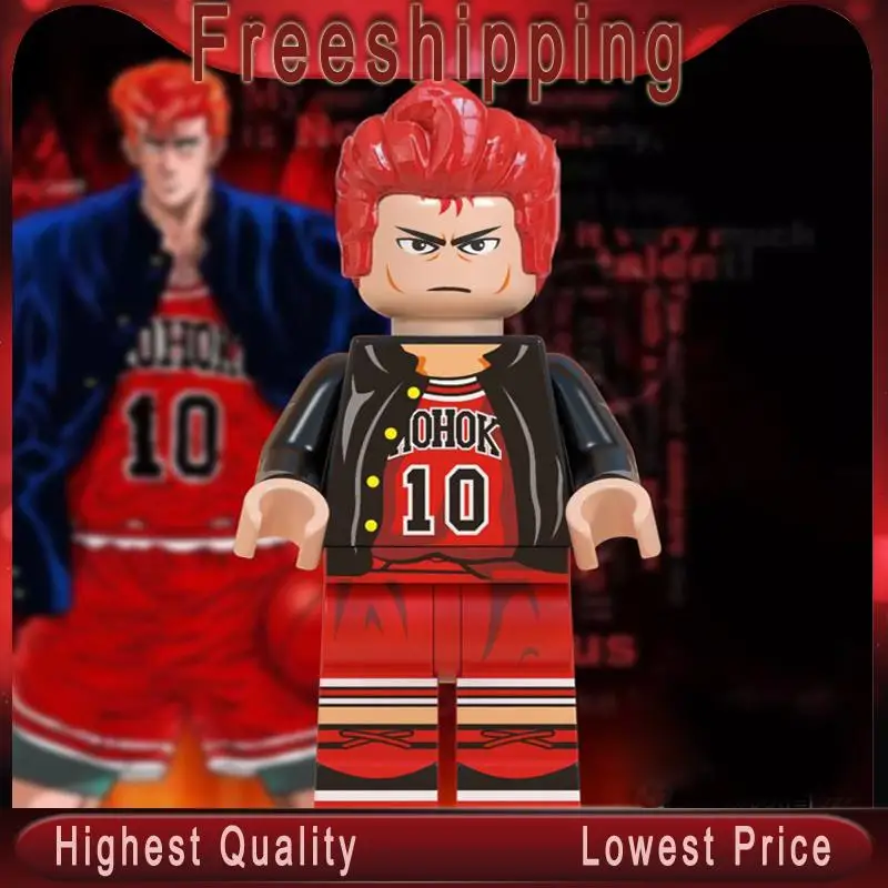 Hanamichi Sakuragi شعر أحمر أنيمي كرة السلة سوبر نجوم الكاري جيمس T-Mac بناء كتلة الطوب LeGoe Minifigured لعب MG0158 Hanamichi Sakuragi شعر أحمر أنيمي كرة السلة سوبر نجوم الكاري جيمس T-Mac بناء كتلة الطوب LeGoe Minifigured لعب MG0158