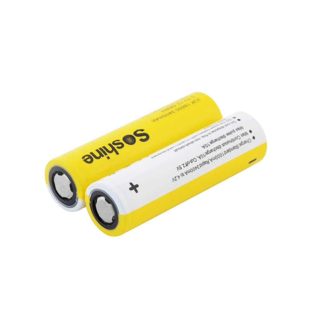 

Soshine NEW Li-ion 18650 3.7V 3400mah New Original 18650 3C Discharge Rechargeable Li-ion battery for Flashlight Headlamp