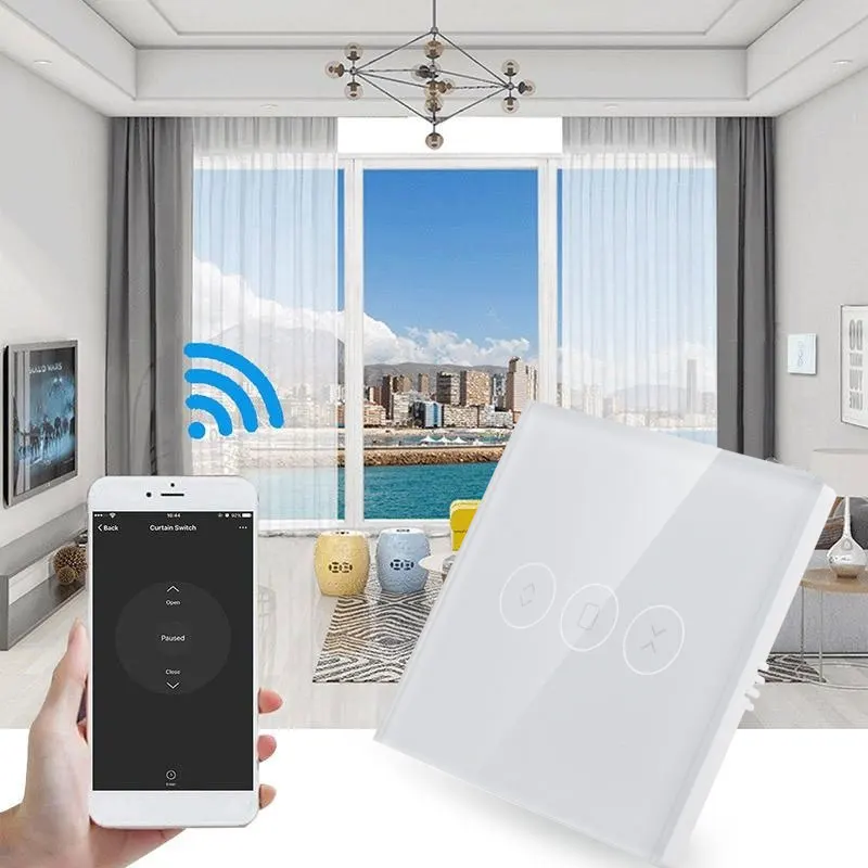 Touch управление беспроводной Wi Fi синхронизации шторка с WiFi переключатель бытовая техника электрические жалюзи 86 Тип телефон APP