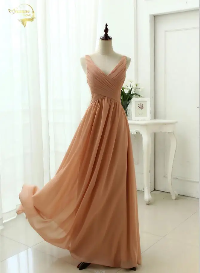 Сексуальное платье по низкой цене дизайн распродажа длинное шифоновое вечернее платье с v-образным вырезом OL3100 - Цвет: As Picture Color