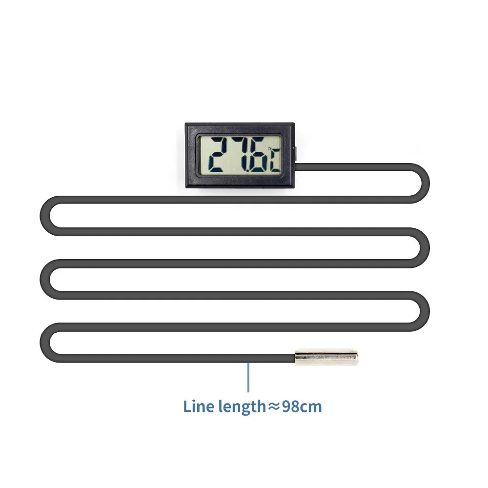 Цифровой термометр для холодильника, морозильник, температурный метр скидка 26 - Цвет: Черный