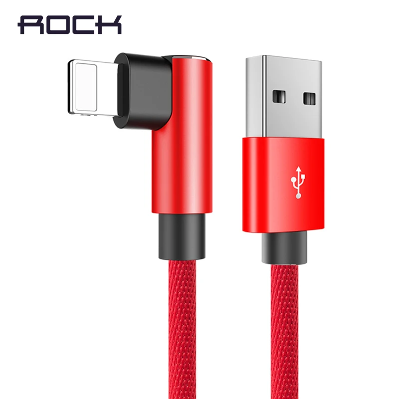  ROCK L-Form USB Handy Kabel Für iPhone X 8 7 6 6s Plus se 5 iPad air Mini Schnelle Lade Ladegerät D