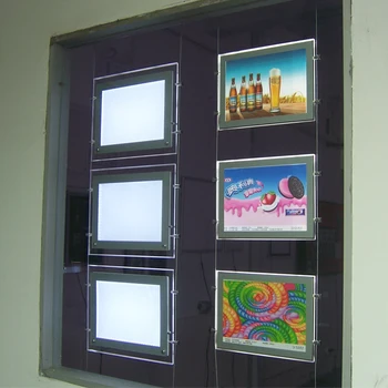 

6PCS A4 Ceiling Hanging Acrylic Light Box Display Panel LED Hanging Window Display Real Estate Display