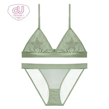 

Nothing Steel Ring Triangle Cup Sexy Ultrathin Fund Ma'am Underwear Bras Suit