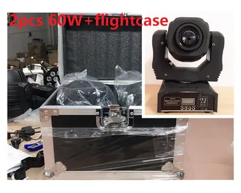 

2 PZ 60 W + flightcase LED Spot Moving Head Light/USA Luminums 60 W LED DJ Spot Light