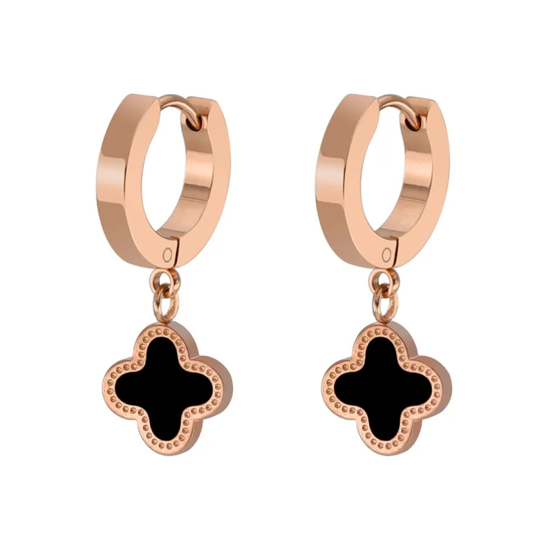 

1 Pair New Fashion Women Earrings G23 Titanium Hand Polish Gold Color Plated Hoop Earring Girls Earing