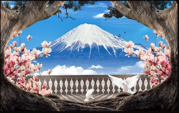 Aliexpress Com Buy 3d Wallpaper Custom Mural Non Woven Ancient Trees Outside Beautiful Scenery