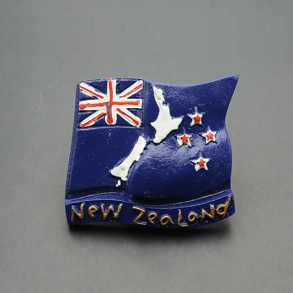 New Zealand Flag Tourist Travel Souvenir 3D Resin Refrigerator Fridge